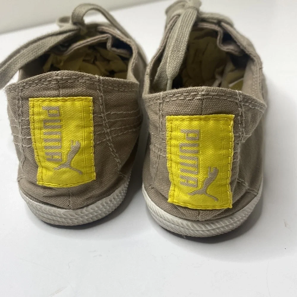 Puma Eco Ortholite Womens Grey Canvas Lace-Up Sneakers Size 7-1/2